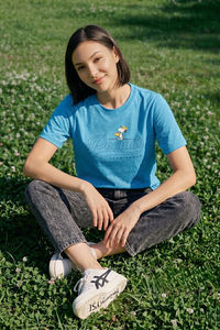 Zivame Peanuts Knit Cotton Loungewear Top - Bachelor Button — thumbnail 1